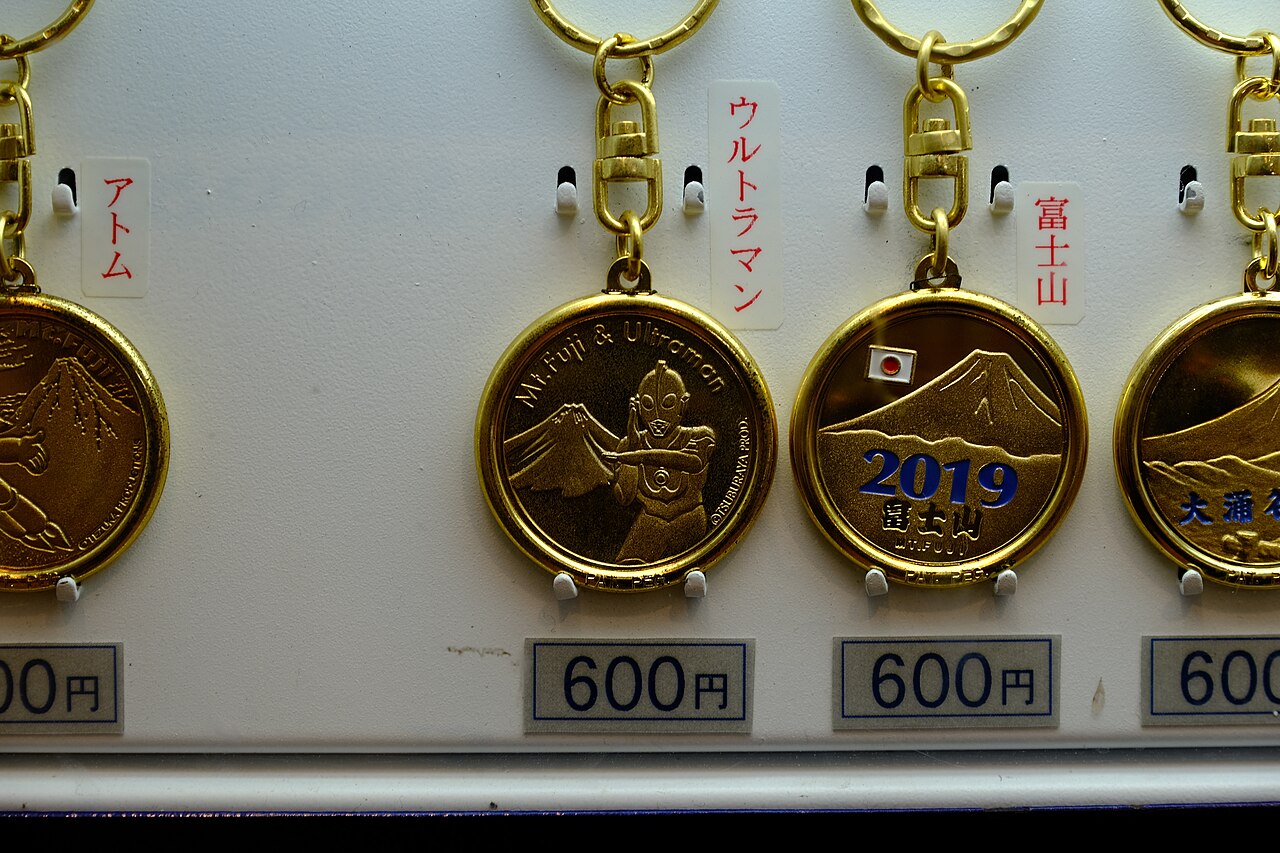 Colorful handmade keychains on display