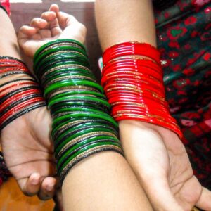 Women wearing traditional bangles